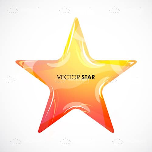 Glossy Star with Black Text